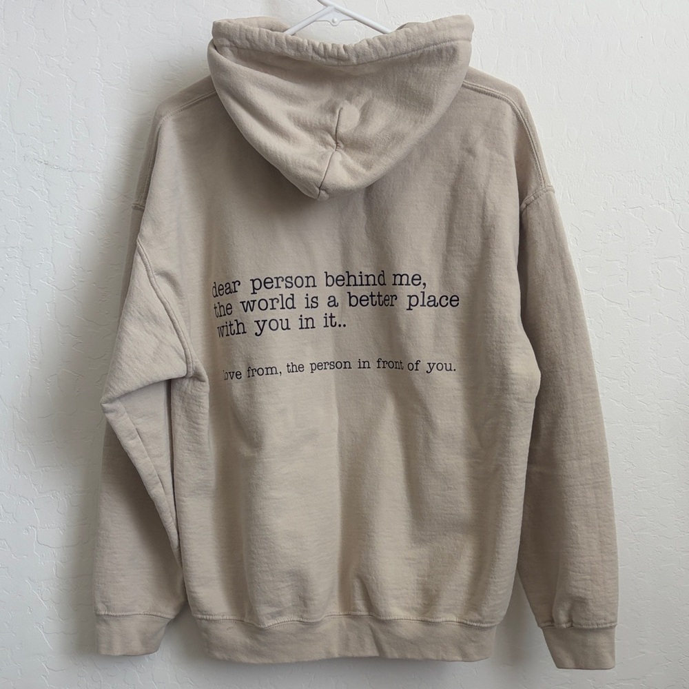 Women’s Beige Hoodie - "You Are Enough" - Picture 2 of 3
